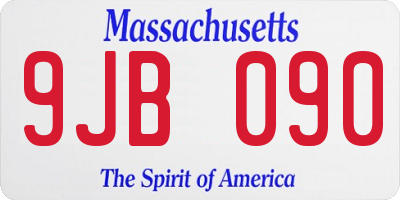 MA license plate 9JB090