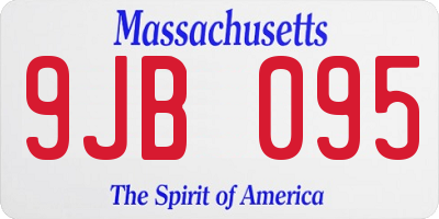 MA license plate 9JB095