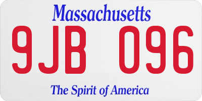 MA license plate 9JB096
