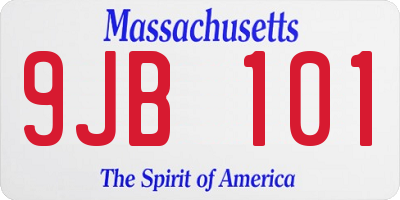 MA license plate 9JB101