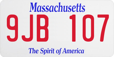 MA license plate 9JB107