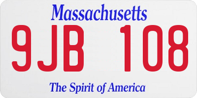 MA license plate 9JB108