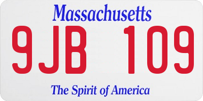 MA license plate 9JB109