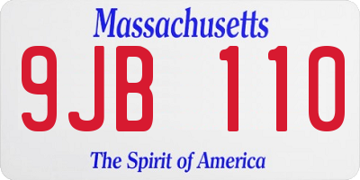 MA license plate 9JB110