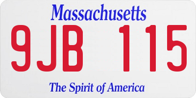 MA license plate 9JB115
