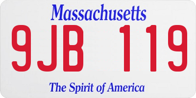MA license plate 9JB119