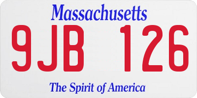 MA license plate 9JB126