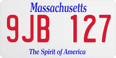 MA license plate 9JB127
