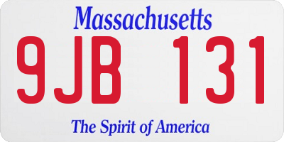 MA license plate 9JB131