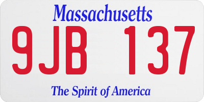 MA license plate 9JB137