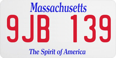 MA license plate 9JB139