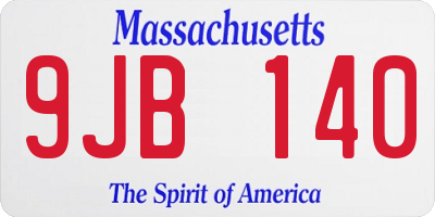 MA license plate 9JB140