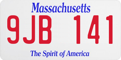 MA license plate 9JB141