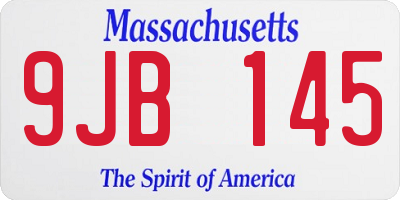 MA license plate 9JB145