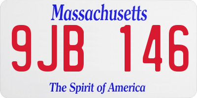 MA license plate 9JB146
