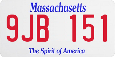 MA license plate 9JB151