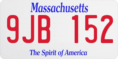 MA license plate 9JB152