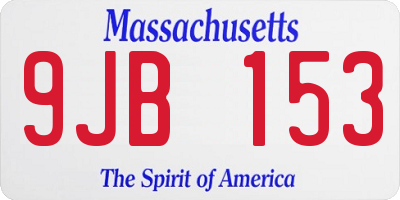 MA license plate 9JB153