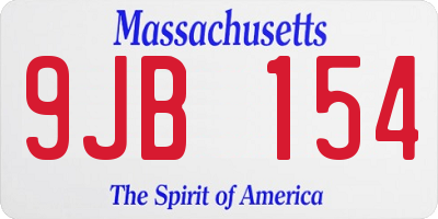 MA license plate 9JB154