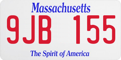 MA license plate 9JB155