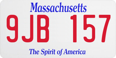 MA license plate 9JB157