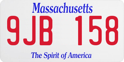 MA license plate 9JB158