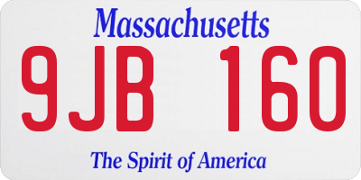 MA license plate 9JB160