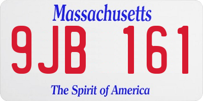 MA license plate 9JB161