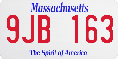 MA license plate 9JB163