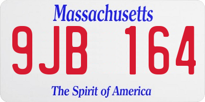 MA license plate 9JB164