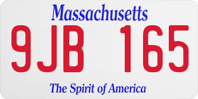 MA license plate 9JB165