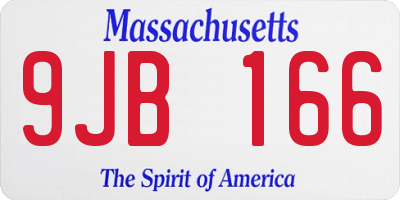 MA license plate 9JB166