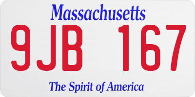 MA license plate 9JB167