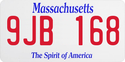 MA license plate 9JB168