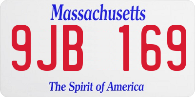 MA license plate 9JB169