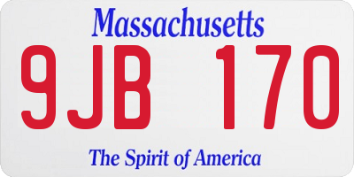 MA license plate 9JB170