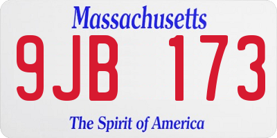MA license plate 9JB173