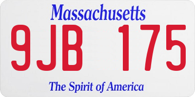 MA license plate 9JB175