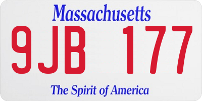 MA license plate 9JB177