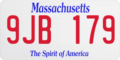 MA license plate 9JB179