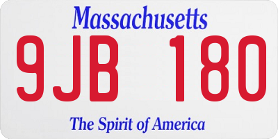 MA license plate 9JB180
