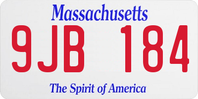 MA license plate 9JB184