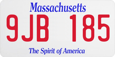 MA license plate 9JB185