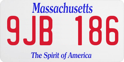 MA license plate 9JB186