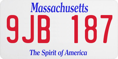 MA license plate 9JB187