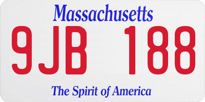 MA license plate 9JB188