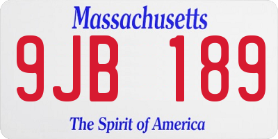 MA license plate 9JB189