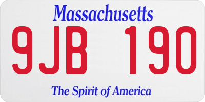 MA license plate 9JB190