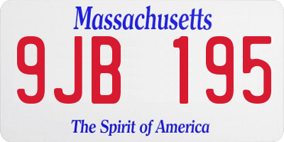 MA license plate 9JB195