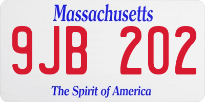 MA license plate 9JB202